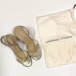Adrienne Vittadini Metallic Gold Heels